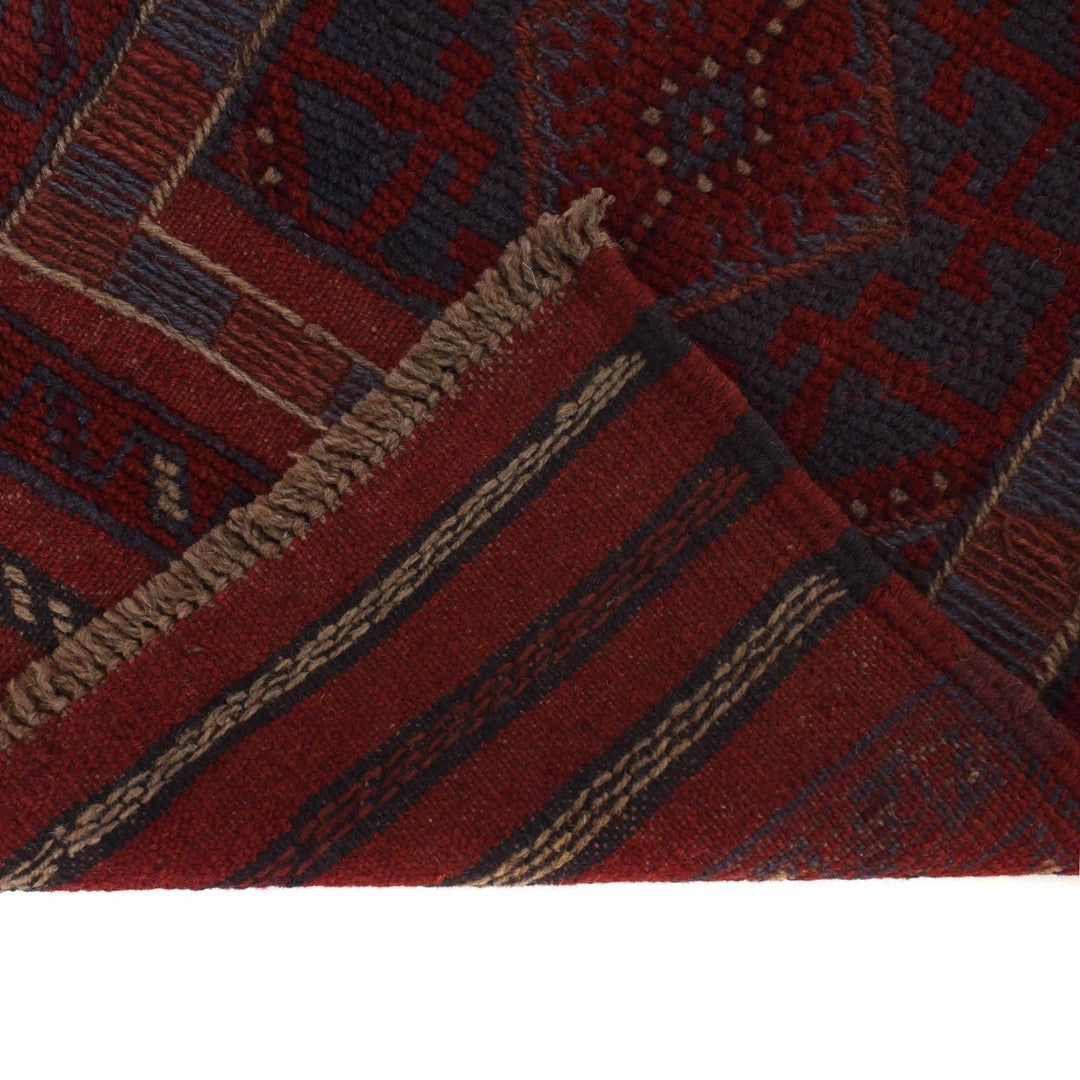 Red Afghan Mashwani Rug 1' 10" x 7' 9" Hand-Knotted | No. AL44575