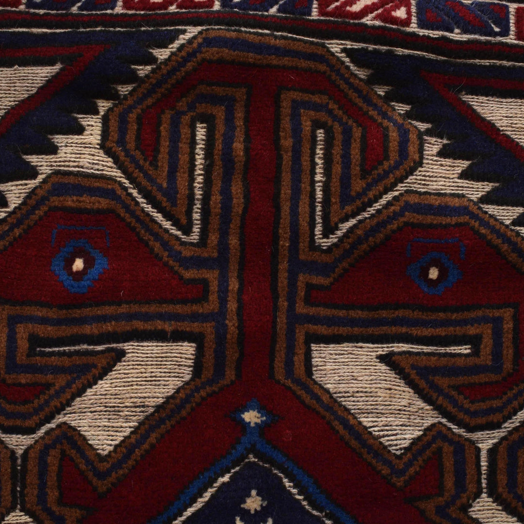 Beige Afghan Barjasta Rug 3'9" x 5'8" Hand-Knotted | No. AL44577