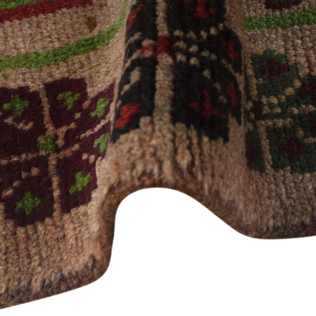 Beige Afghan Baluchi Rug 4' 1" x 6' 1" Hand-Knotted | No. AL44624