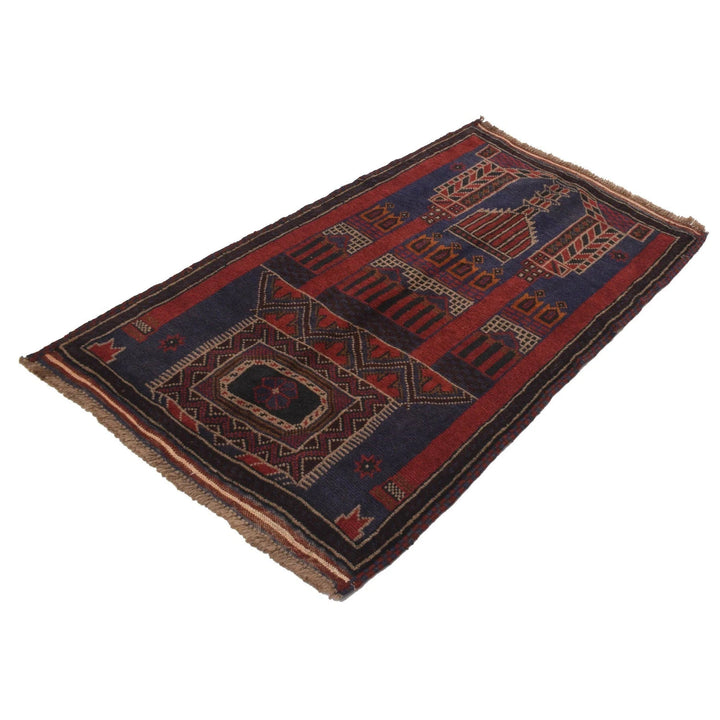 Afghan Prayer Rug 2' 6" x 4' 4" Hand-Knotted | No. AL44816