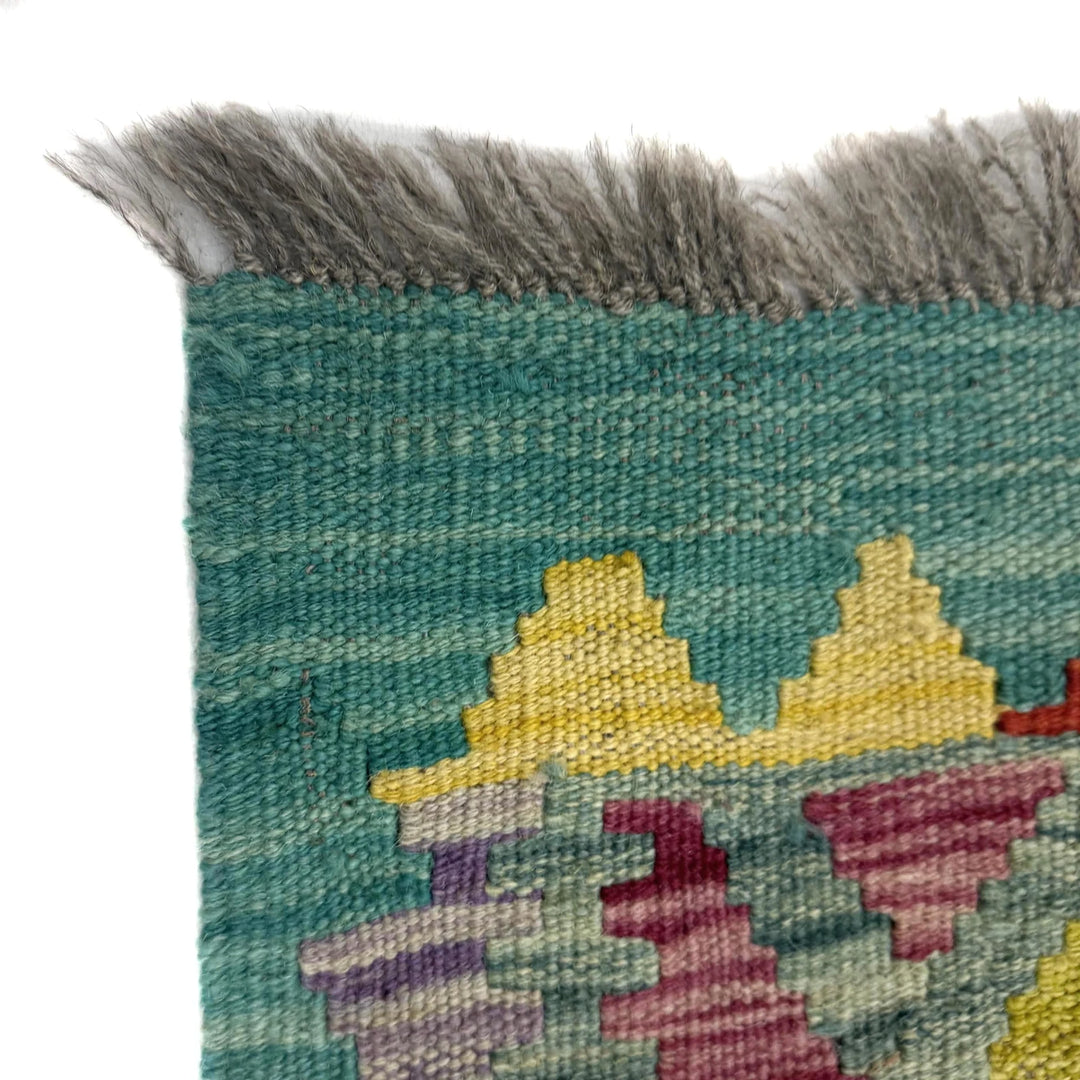 Afghan Vegetable Kilim Rug 2' 9" x 3' 11" Flat-Weave | No. AL448286