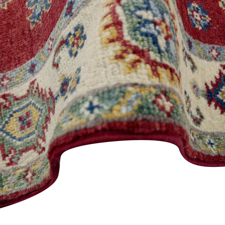 Red Afghan Kazak Rug 2' 8" x 9' 9" Hand-Knotted | No. AL44859