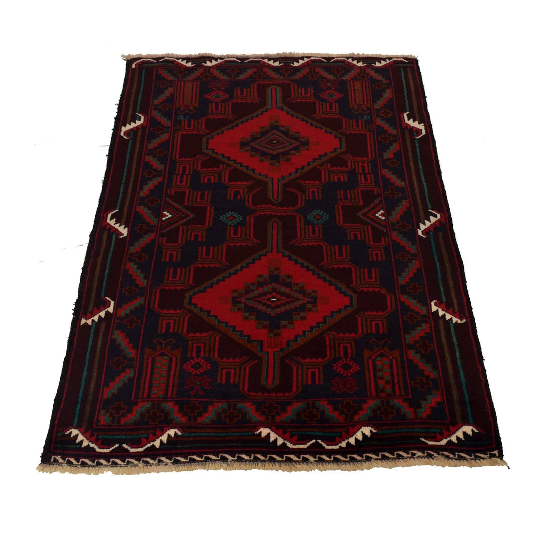 Afghan Baluchi Rug 2'11" x 4'9" Hand-Knotted | No. AL44927