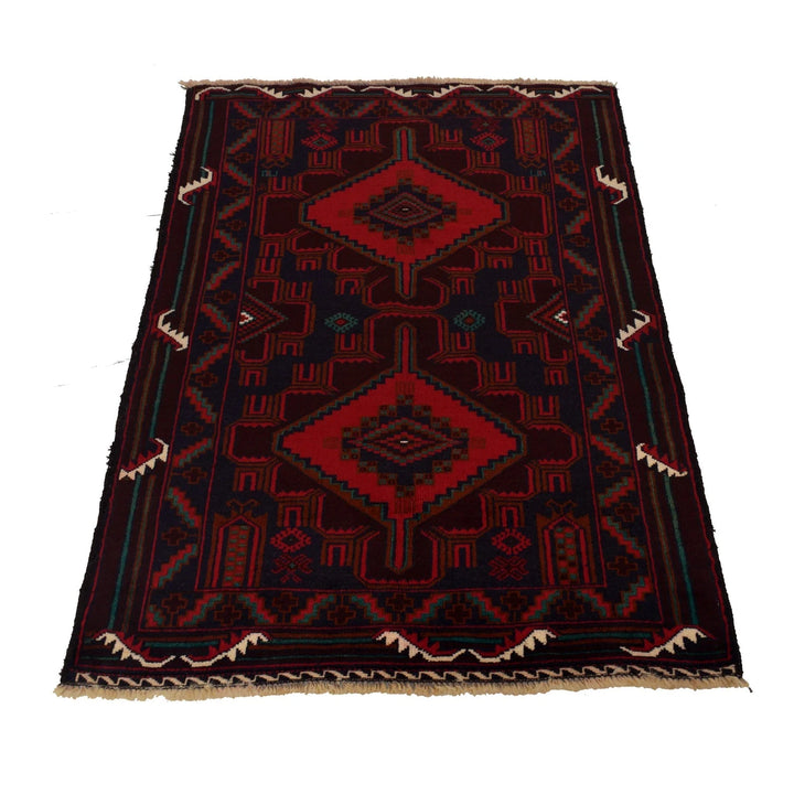 Afghan Baluchi Rug 2'11" x 4'9" Hand-Knotted | No. AL44927