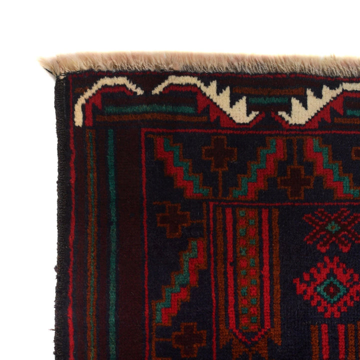 Afghan Baluchi Rug 2'11" x 4'9" Hand-Knotted | No. AL44927