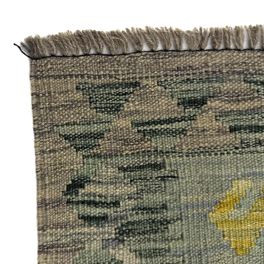 Afghan Vegetable Kilim Rug 3' 9" x 5' 7" Flat-Weave | No. AL450831