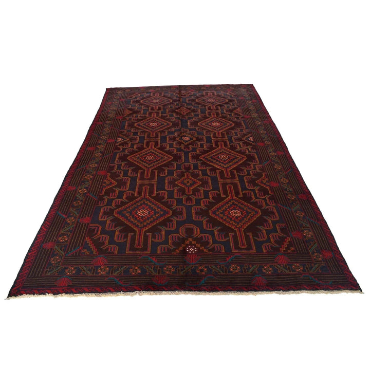 Afghan Baluchi Rug 5' 11" x 9' 7" Hand-Knotted | No. AL45111