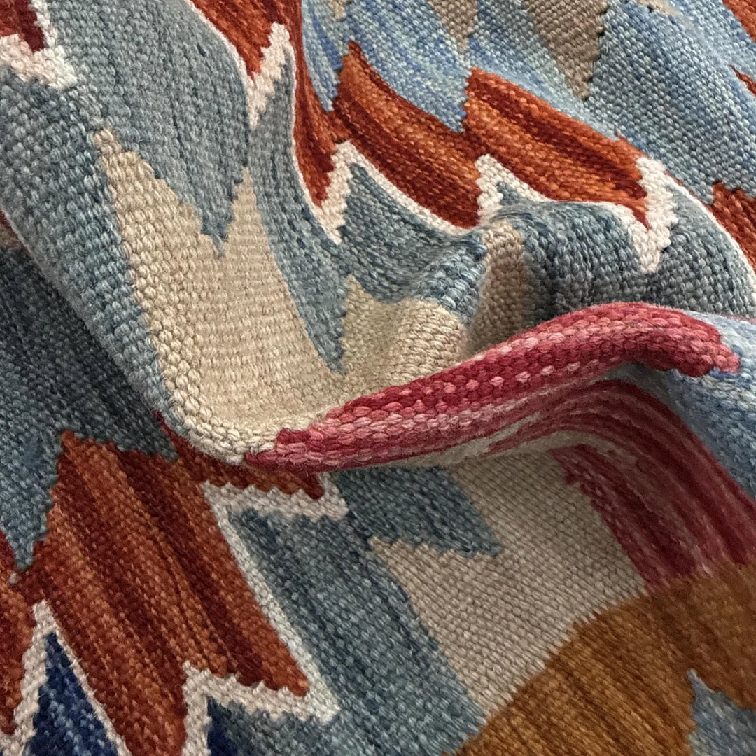 Afghan Vegetable Kilim Rug 5' 0" x 6' 9" Flat-Weave | No. AL451356