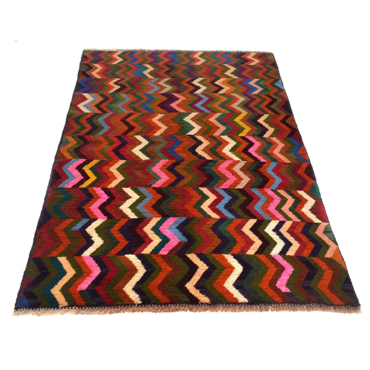 Afghan Baluchi Rug 4' 1" x 6' 2" Hand-Knotted | No. AL45190