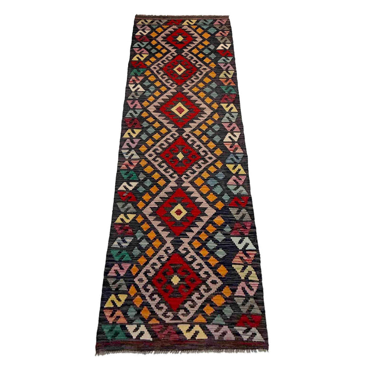 Afghan Vegetable Kilim Rug 2' 8" x 10' 2" Flat-Weave | No. AL451942