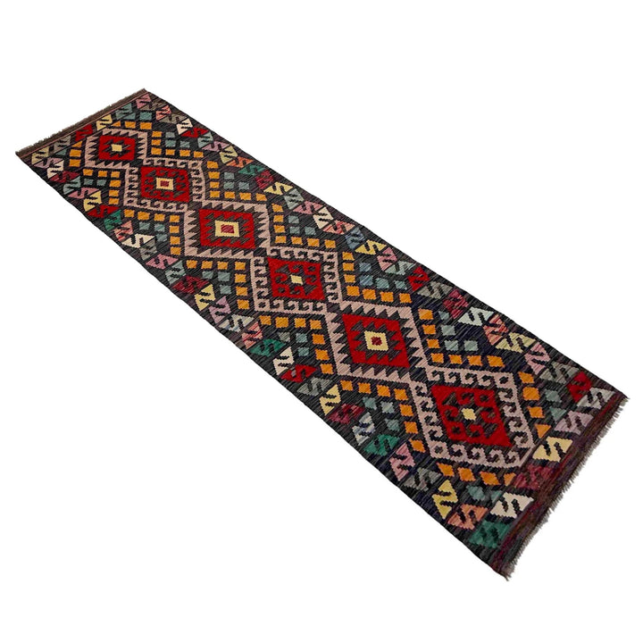 Afghan Vegetable Kilim Rug 2' 8" x 10' 2" Flat-Weave | No. AL451942