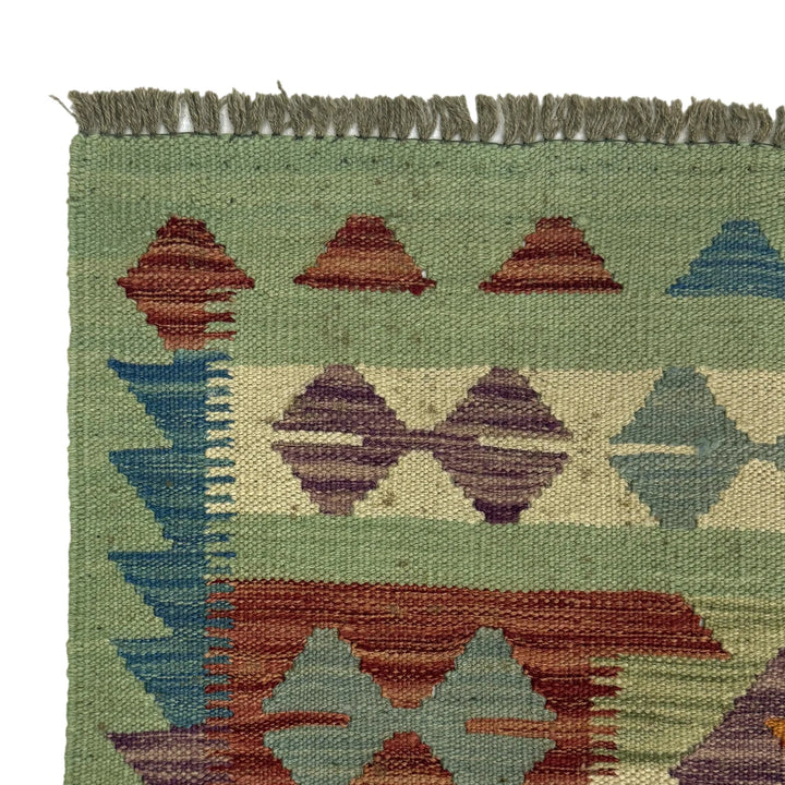 Afghan Vegetable Kilim Rug 6' 5" x 9' 11" Flat-Weave | No. AL452690