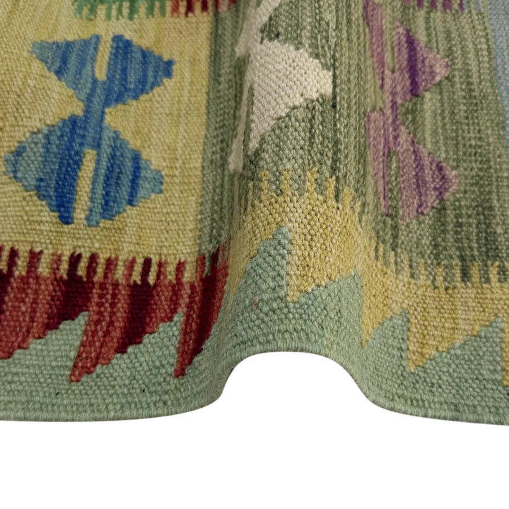 Afghan Vegetable Kilim Rug 6' 5" x 9' 11" Flat-Weave | No. AL452690