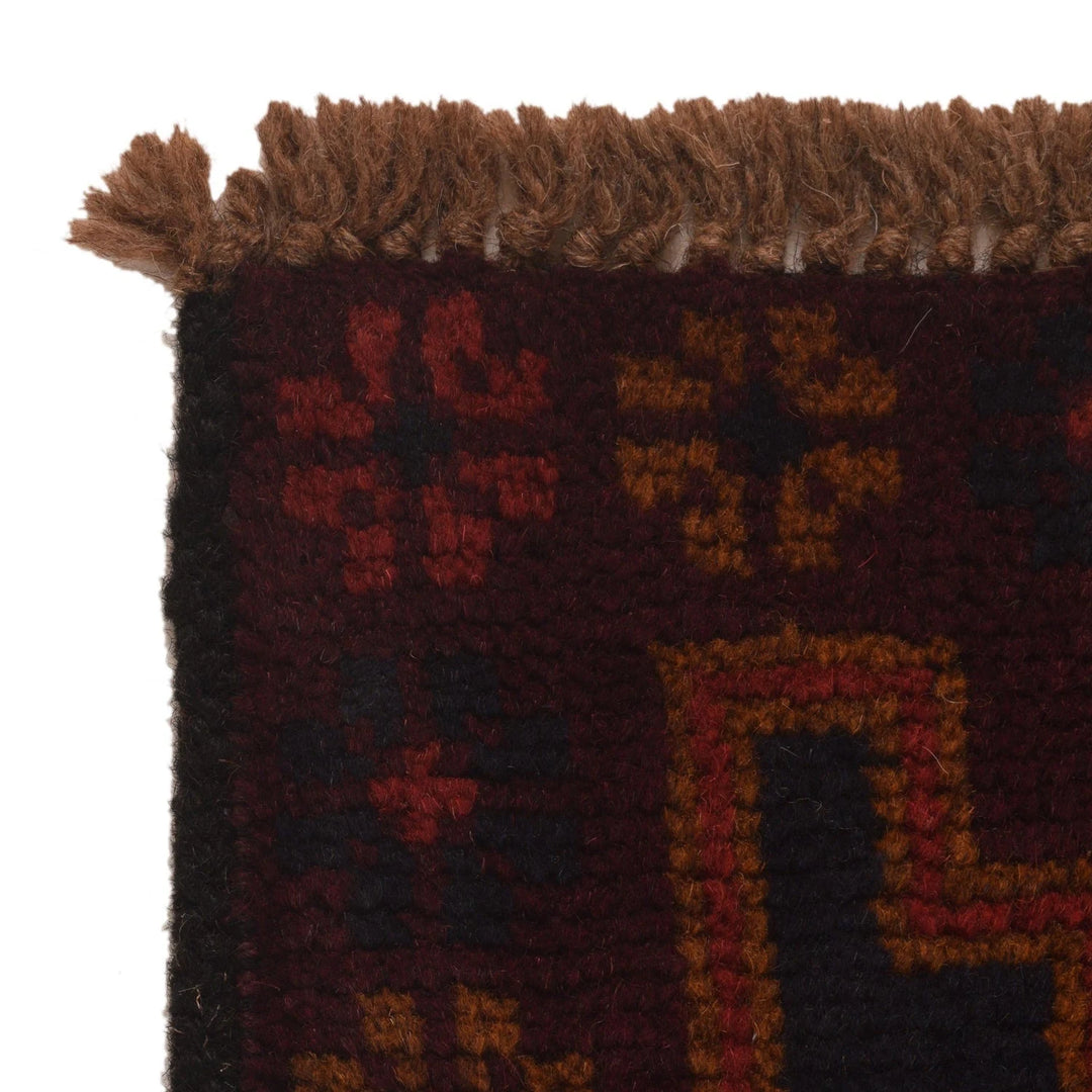 Red Afghan Baluchi Rug 2' 9" x 4' 5" Hand-Knotted | No. AL45273