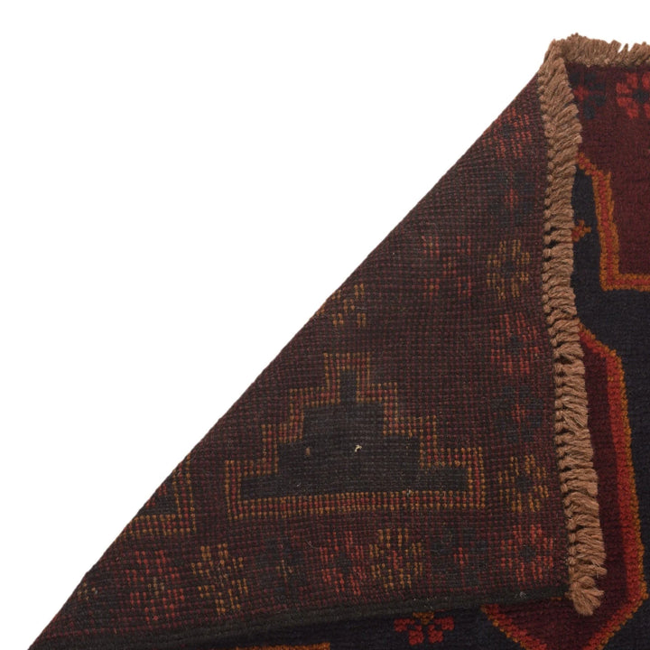 Red Afghan Baluchi Rug 2' 9" x 4' 5" Hand-Knotted | No. AL45273