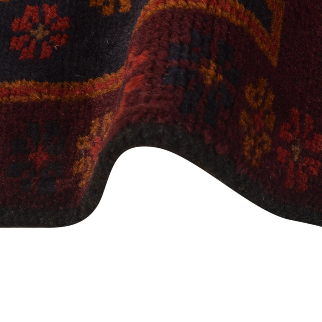 Red Afghan Baluchi Rug 2' 9" x 4' 5" Hand-Knotted | No. AL45273