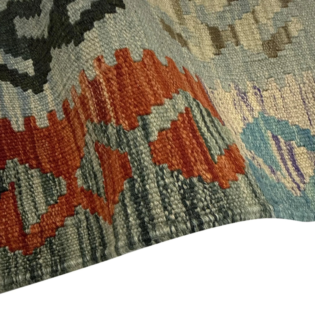 Afghan Vegetable Kilim Rug 3' 10" x 5' 9" Flat-Weave | No. AL452748