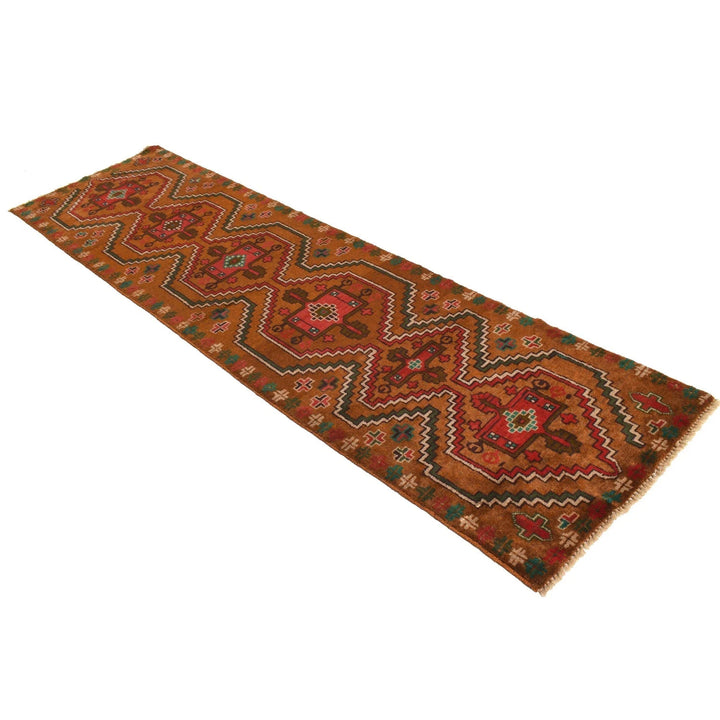 Orange Afghan Baluchi Rug 2' 7" x 9' 6" Hand-Knotted | No. AL45367