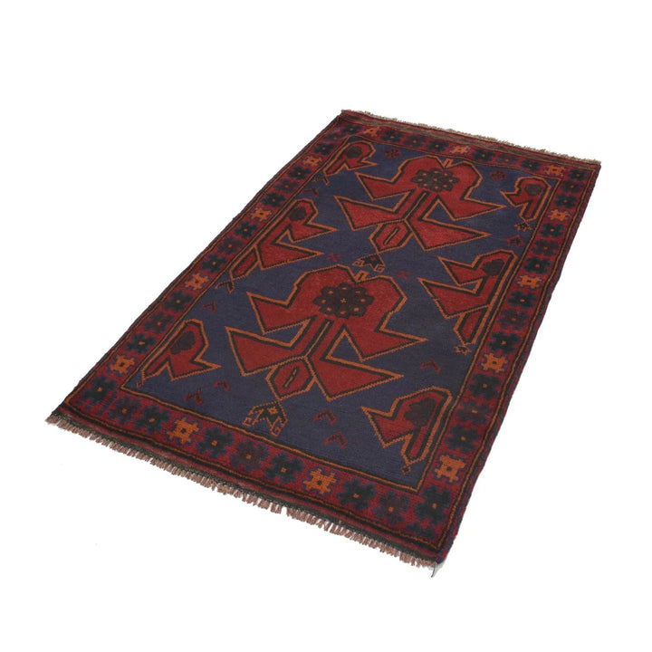Afghan Baluchi Rug 2' 12" x 4' 9" Hand-Knotted | No. AL45493