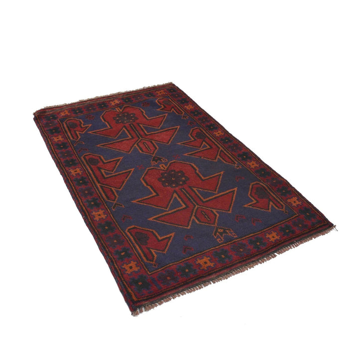 Afghan Baluchi Rug 2' 12" x 4' 9" Hand-Knotted | No. AL45493
