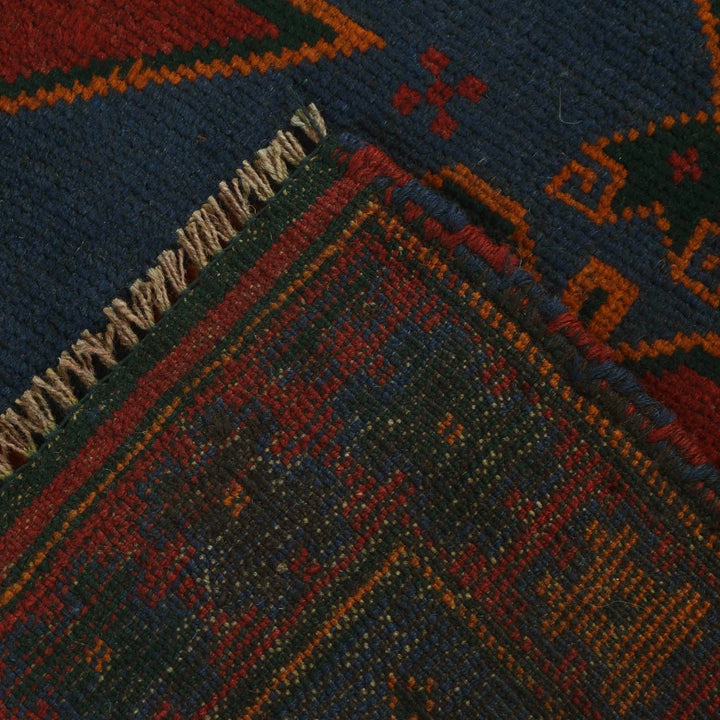 Afghan Baluchi Rug 2' 12" x 4' 9" Hand-Knotted | No. AL45493