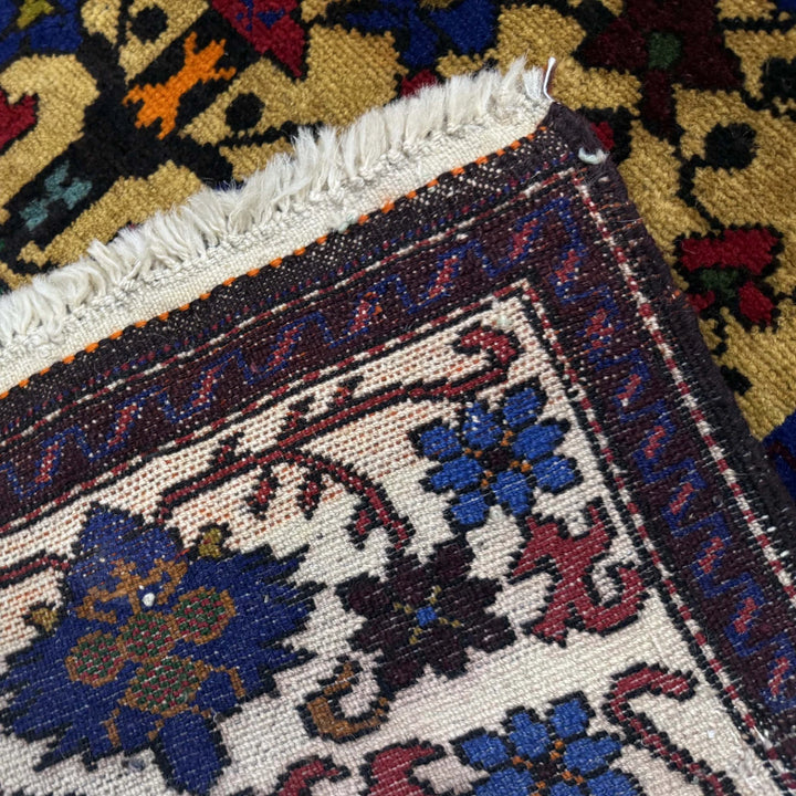Yellow Afghan Baluchi Rug 3' 1" x 4' 4" Hand-Knotted | No. AL45509