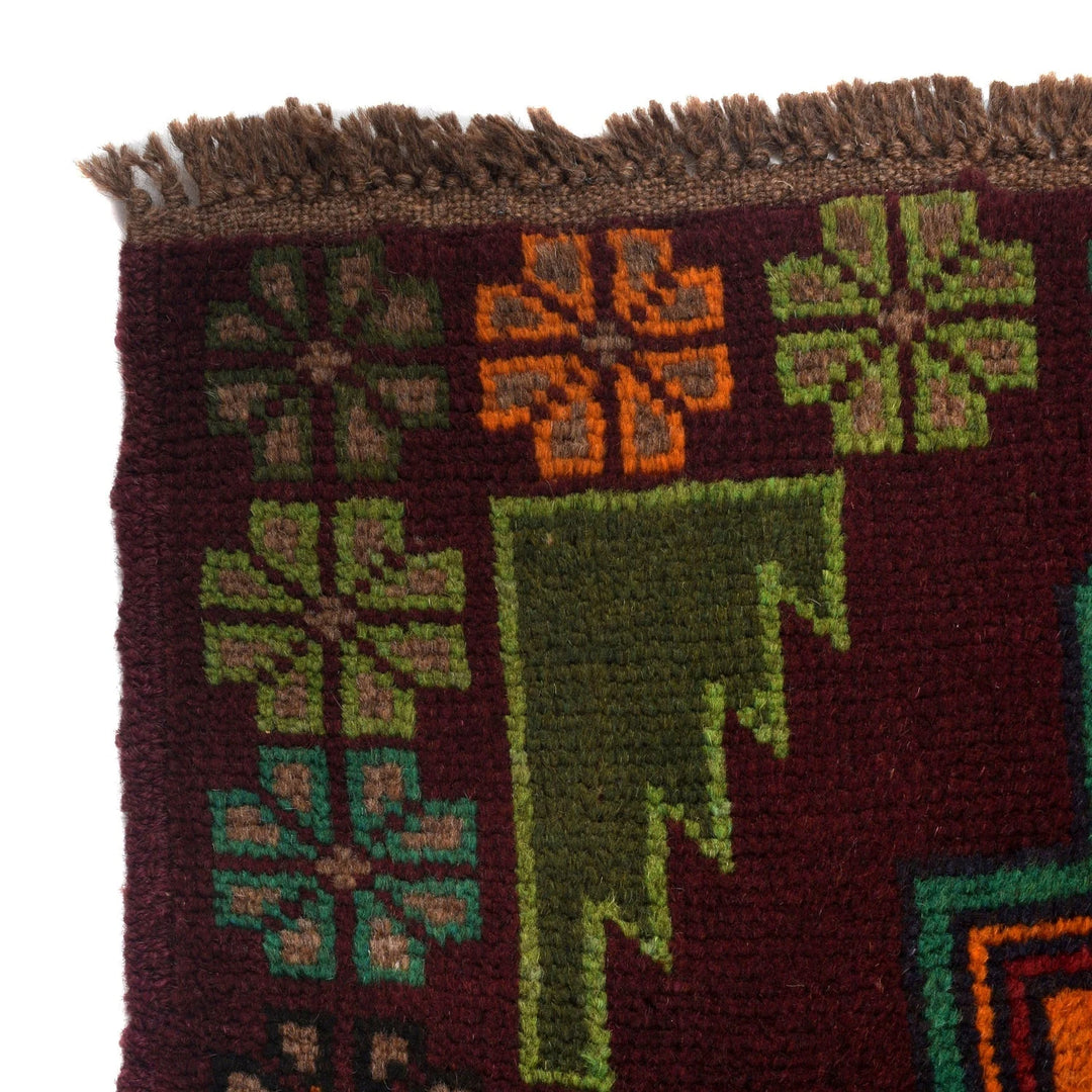 Afghan Baluchi Rug 4' 0" x 5' 12" Hand-Knotted | No. AL45628