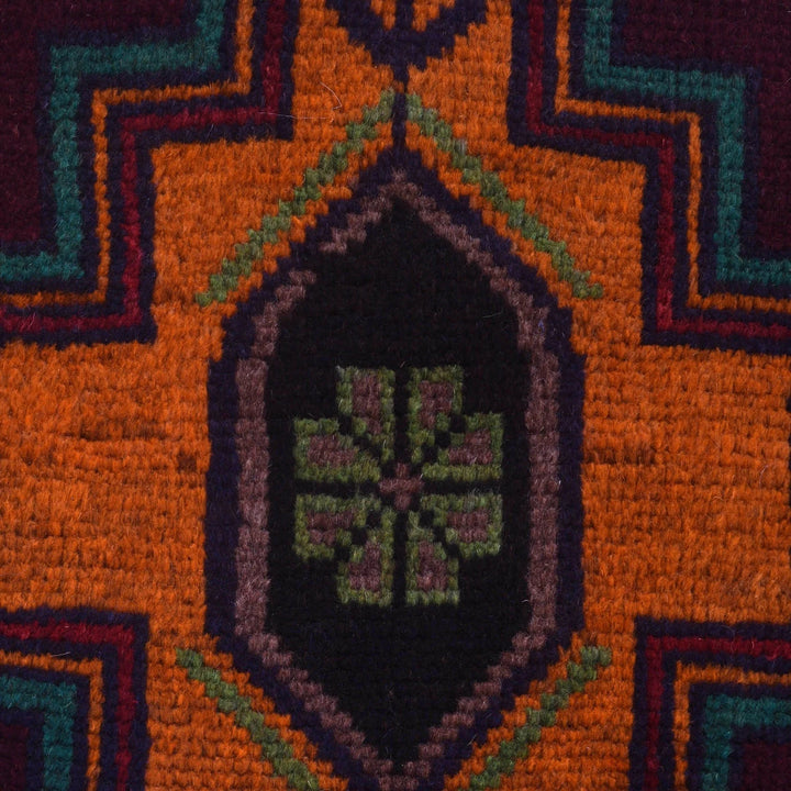 Afghan Baluchi Rug 4' 0" x 5' 12" Hand-Knotted | No. AL45628