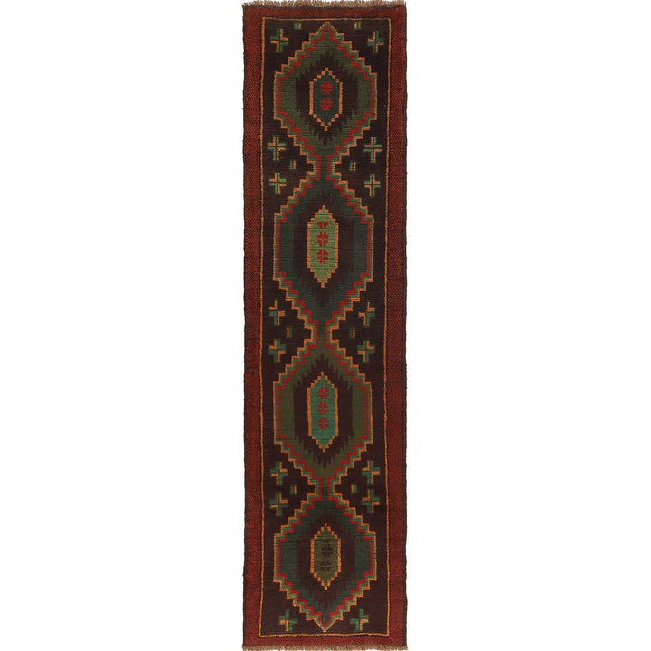 Afghan Baluchi Runner 2' 3" x 9' 5" Hand-Knotted | No. AL45653