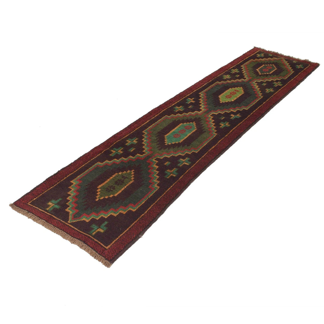 Afghan Baluchi Runner 2' 3" x 9' 5" Hand-Knotted | No. AL45653