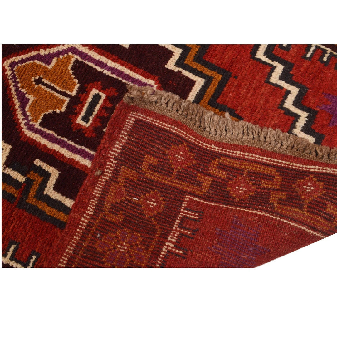 Deep Red Afghan Baluchi Runner 2' 6" x 12' 4" Hand-Knotted | No. AL45744
