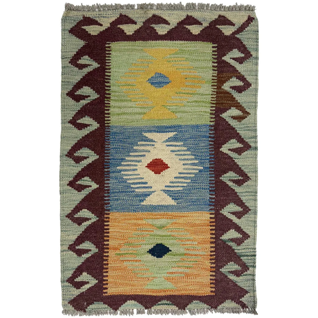 Afghan Kilim Rug 1' 10" x 2' 9" Flat-Weave | No. AL45752