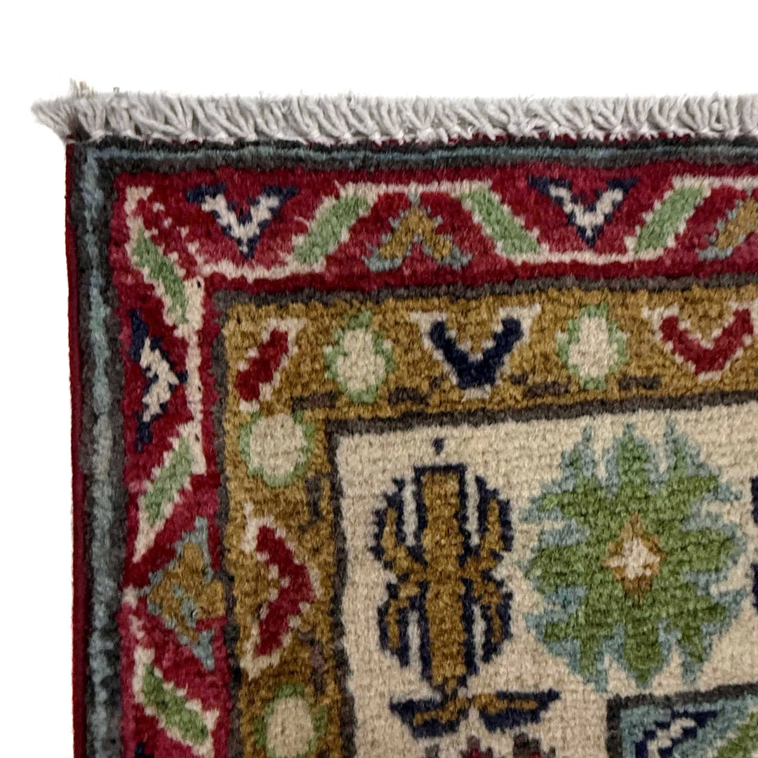 Red Afghan Kazak Rug 6' 4" x 9' 7" Hand-Knotted | No. AL45800