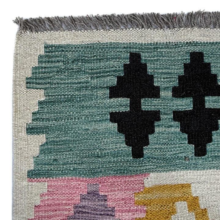 Afghan Vegetable Kilim Rug 6' 7" x 9' 9" Flat-Weave | No. AL45821