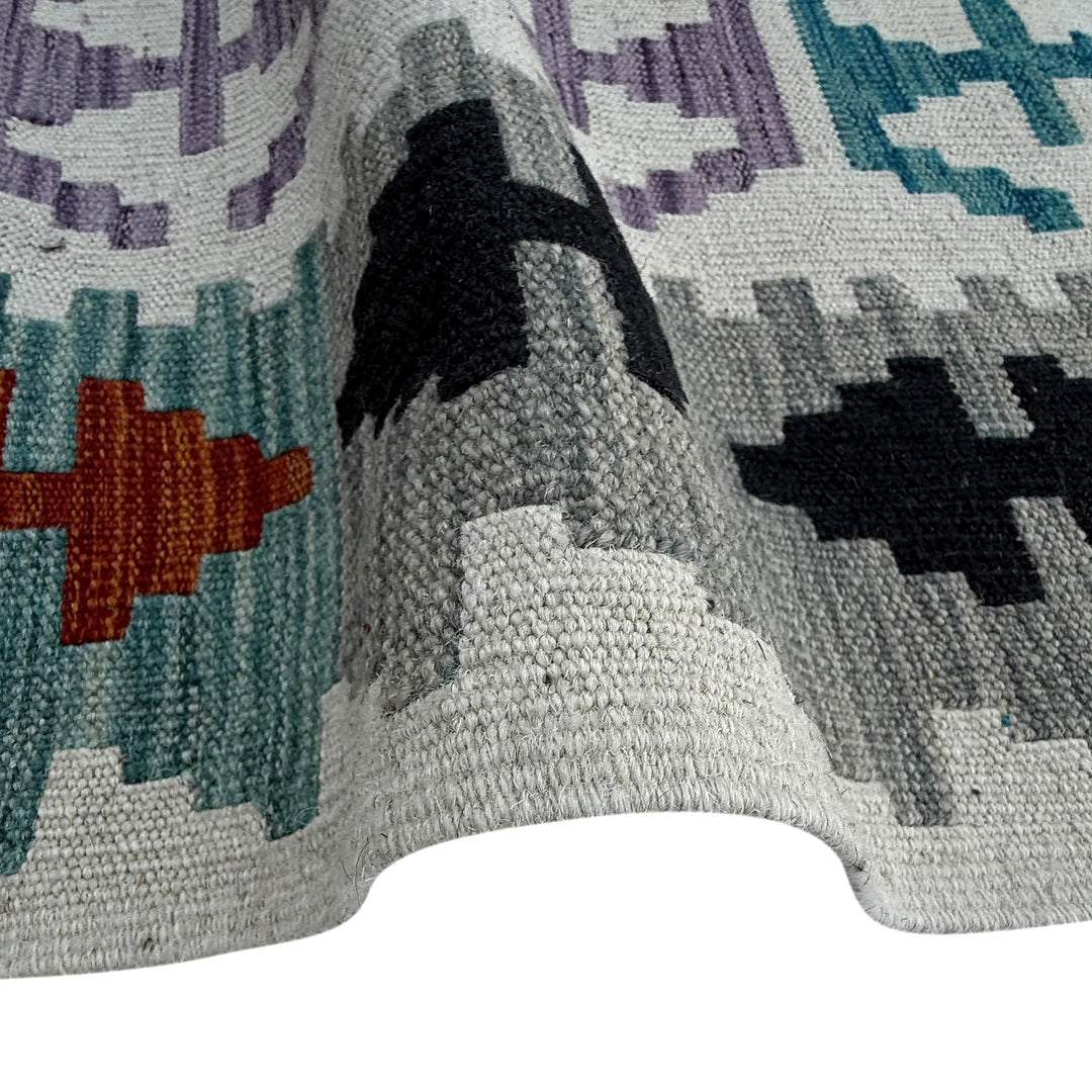 Afghan Vegetable Kilim Rug 6' 7" x 9' 9" Flat-Weave | No. AL45821