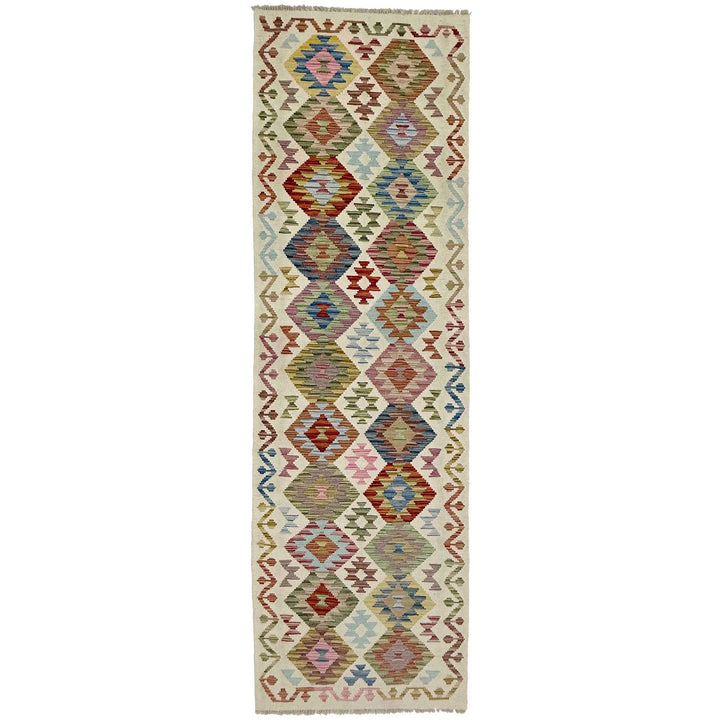 Afghan Vegetable Kilim Rug 2' 7" x 9' 9" Flat-Weave | No. AL458486
