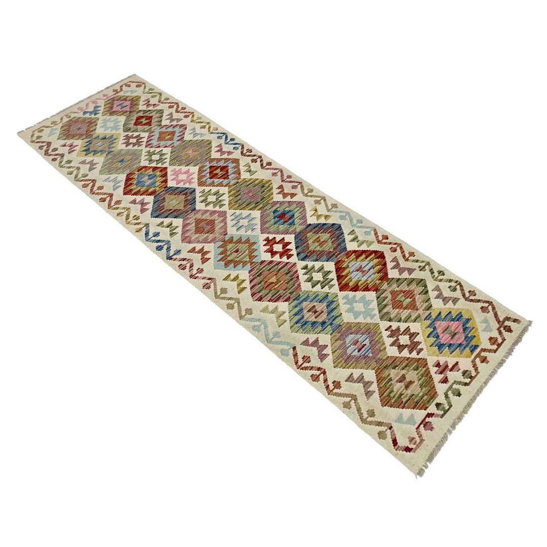 Afghan Vegetable Kilim Rug 2' 7" x 9' 9" Flat-Weave | No. AL458486