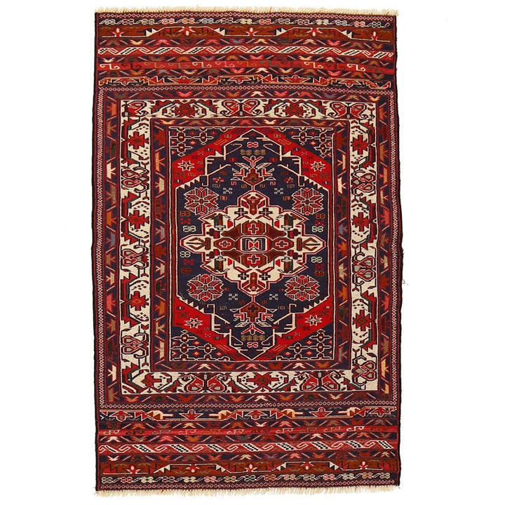 Afghan Maliki Kilim Rug 2' 11" x 4' 7" Flat-Weave | No. AL45929