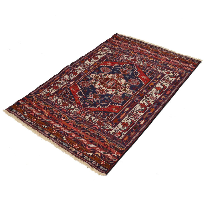 Afghan Maliki Kilim Rug 2' 11" x 4' 7" Flat-Weave | No. AL45929