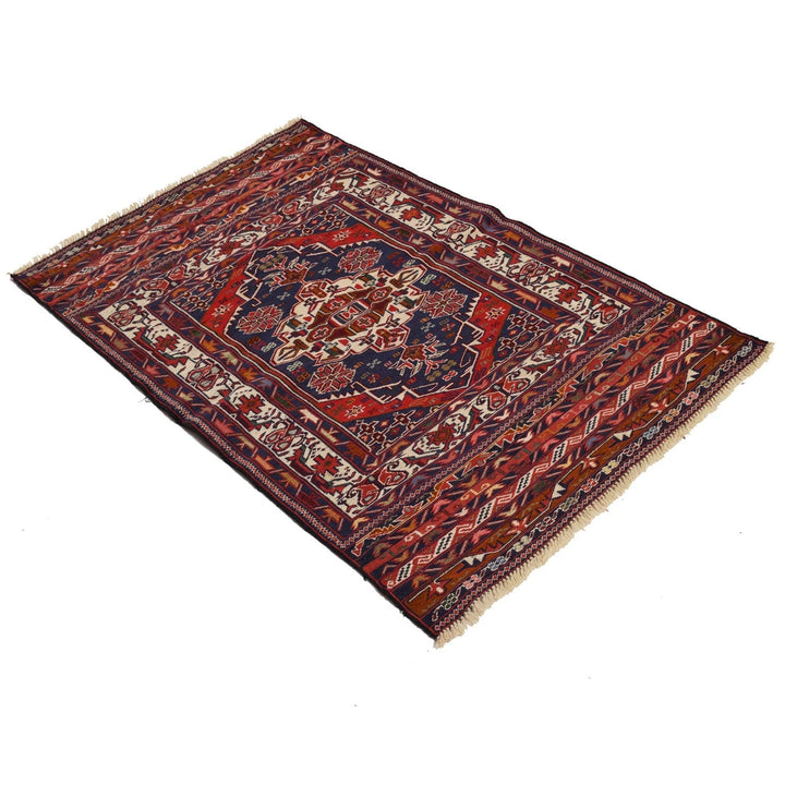 Afghan Maliki Kilim Rug 2' 11" x 4' 7" Flat-Weave | No. AL45929