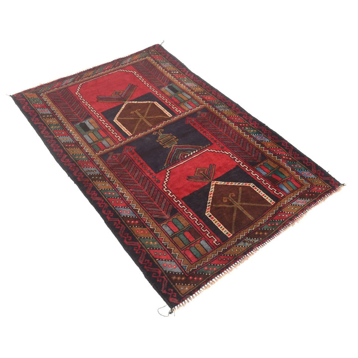 Afghan Prayer Rug 2' 9" x 4' 3" Hand-Knotted | No. AL45981