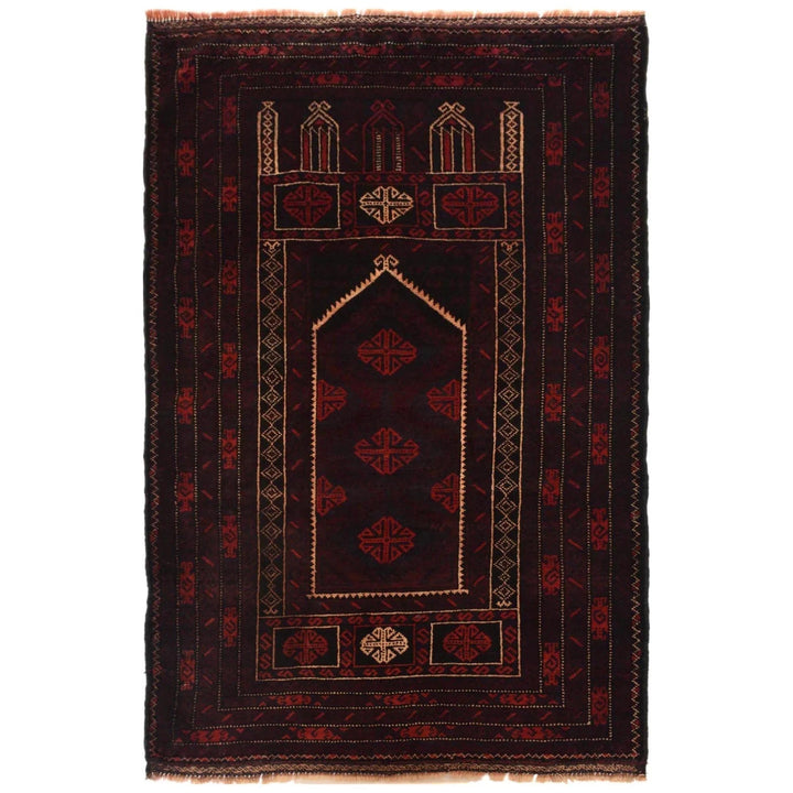 Afghan Prayer Rug 2' 9" x 4' 11" Hand-Knotted | No. AL46030