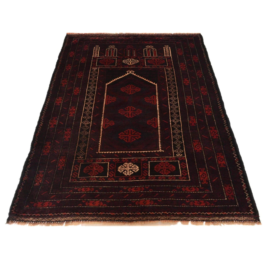 Afghan Prayer Rug 2' 9" x 4' 11" Hand-Knotted | No. AL46030