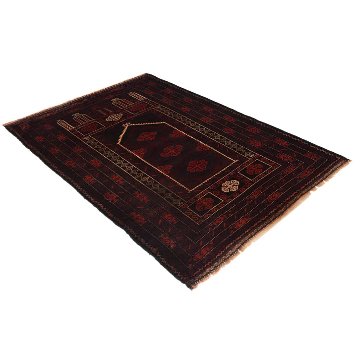 Afghan Prayer Rug 2' 9" x 4' 11" Hand-Knotted | No. AL46030