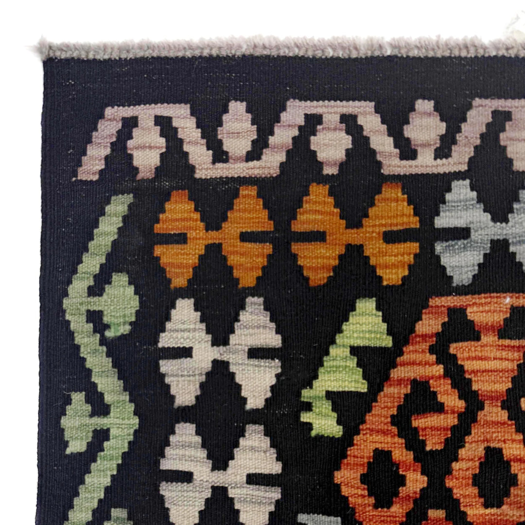 Afghan Vegetable Kilim Rug 6' 9" x 9' 9" Flat-Weave | No. AL460404
