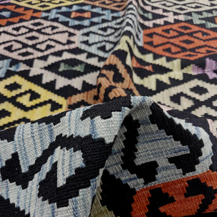 Afghan Vegetable Kilim Rug 6' 9" x 9' 9" Flat-Weave | No. AL460404