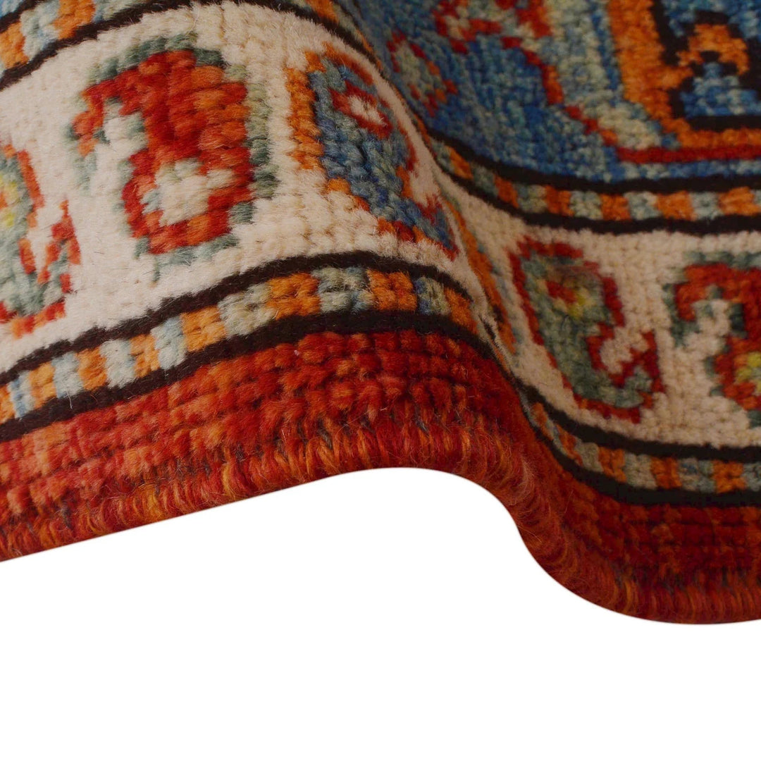 Red Afghan Oushak Rug 6' 11" x 9' 9" Hand-Knotted | No. AL46123
