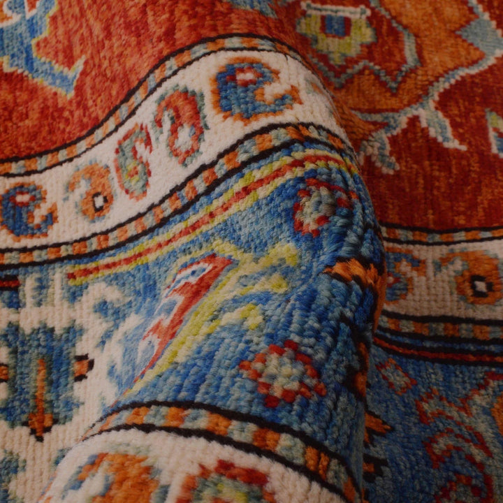 Red Afghan Oushak Rug 6' 11" x 9' 9" Hand-Knotted | No. AL46123