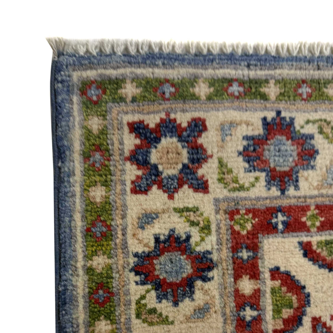 Blue Afghan Kazak Rug 2' 0" x 6' 0" Hand-Knotted | No. AL46124