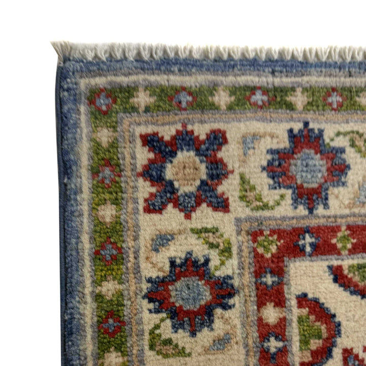Blue Afghan Kazak Rug 2' 0" x 6' 0" Hand-Knotted | No. AL46124